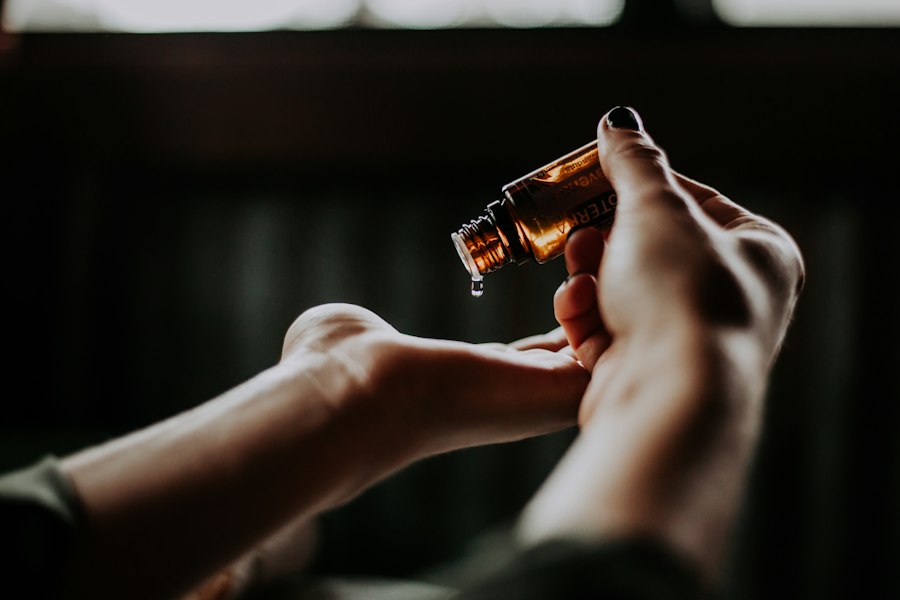Nourishing cuticle oil being applied